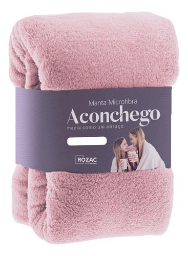 Cobertor Manta Microfibra Casal Rosa 1,80m X 2,20m Rozac