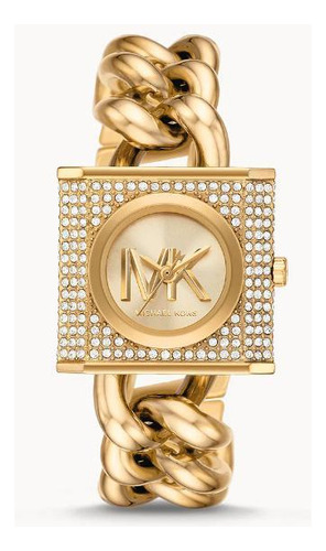 Relógio Michael Kors Feminino Chains Dourado Quadrado E