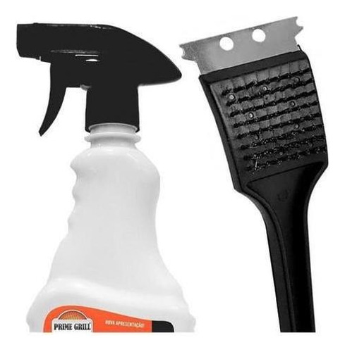 Kit Limpa Grelhas Com Escova De Aço Prime Grill 500ml