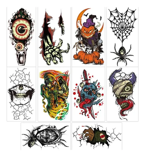 Tatuajes Temporales De Cicatrices Zombie – 10 Hojas De Pegatinas Realistas Para Halloween, Cosplay Y Fiestas De Terror