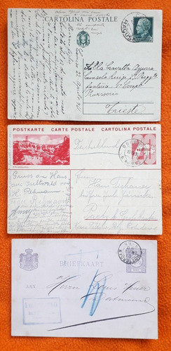 3 Enteros Postales Italia Holanda Y Suiza