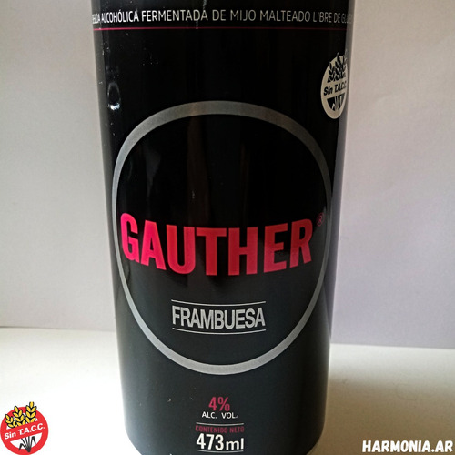 Nueva Gauther Frambuesa Libre De Gluten 6 Latas X 473 Ml