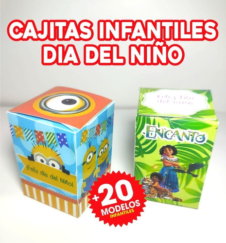 Kit Imprimible Cajitas Día Del Niño Infantiles Personajes