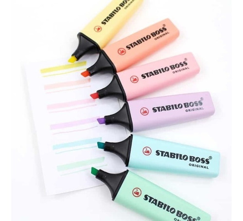 Imagen 3 de 9 de 6 Destacadores Stabilo Boss Original Pastel