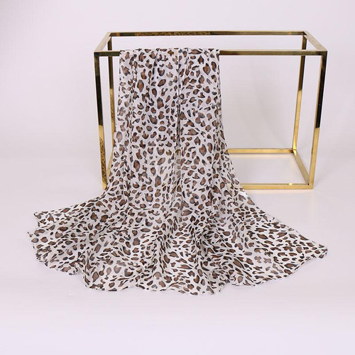 Bufanda De Seda Para Mujer Con Chal De Leopardo