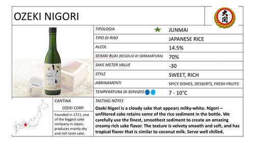 Sake Ozeki Nigori Cloudy 375 Ml.
