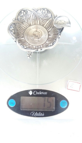 Imagem 6 de 6 de Cinzeiro Em Prata Moedas De 2000 Reis De 1908