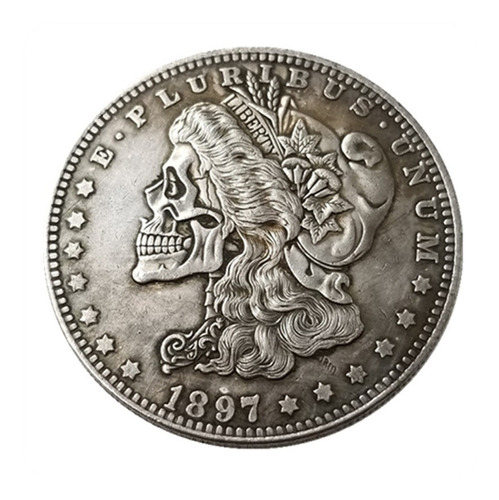 Moneda 1 Dólar Calavera Liberty 1897, Hobo One Dollar Morgan