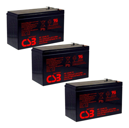 3 Piezas Csb Hr1234 Para Nobreak 12 Volts 9ah