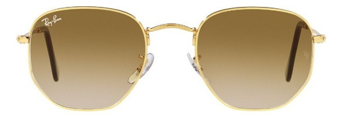 Óculos De Sol Masculino E Feminino Hexagonal Ray-ban Cor da armação Dourado Cor da haste Dourado Cor da lente Degrade Marrom Claro Desenho Irregular