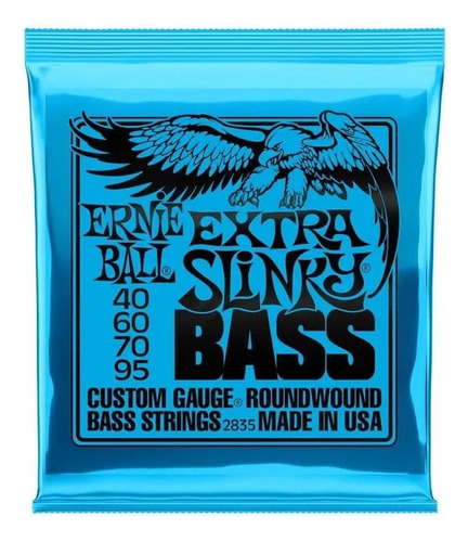 Encordoamento Ernie Ball Baixo 4 Cordas 040-095 Extra Slinky