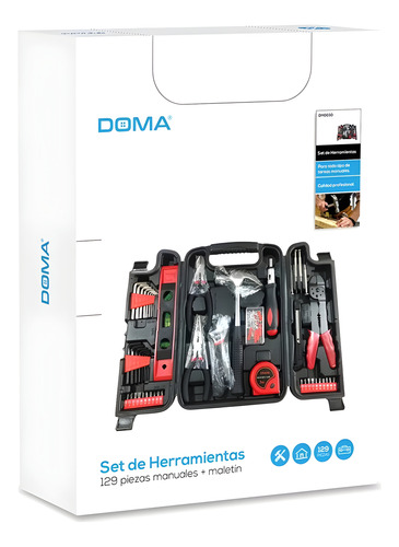 Kit De Herramientas 129 Piezas Multiusos Con Maletín Dm-0030