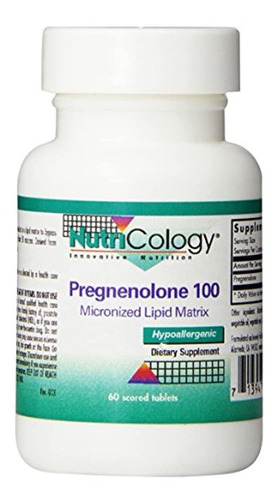 Nutricology Pregnenolone 100 Mg Sust Release Tabletas, 60 Un