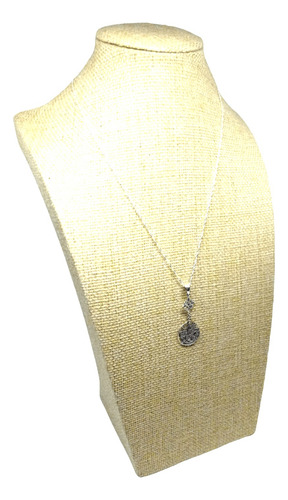 Collar Doble Protección Nudo De Bruja Y Tetragrámaton Plata