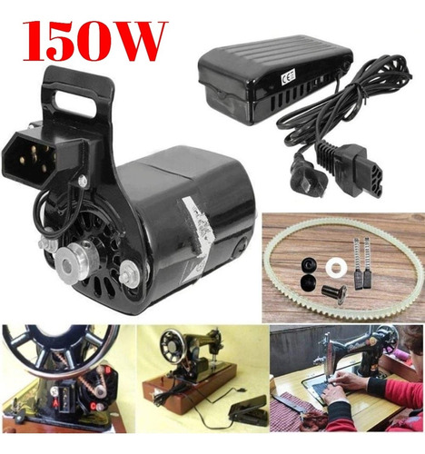 Motor Para Maquina De Coser Singer A Pedal Y Accesorios 150w