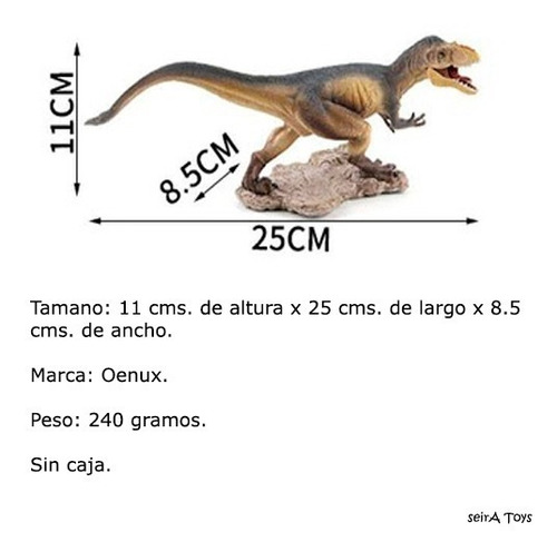 Dinosaurio. Alosaurio. 11 Cm X 25 Cm. Oenux. Allosaurus.