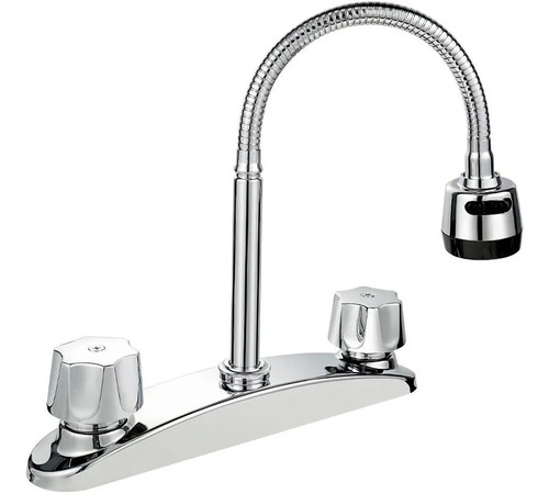 Llave Mezcladora Solvex Fregadero Cromo Espejo Flexible