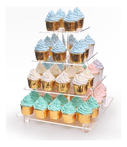Estante De Pastel De Postre De 4 Capas Con Luz Led