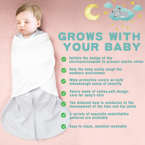 Saco De Dormir Para Recién Nacido 100% Algodón, 6-12 Meses,