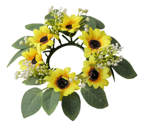 Guirnalda De Velas De Girasol, Corona Realista Para Puerta