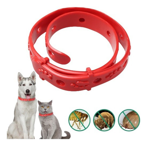 Collar Anti Plagas Y Pulgas - Color Rojo