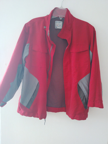 Campera Rompeviento Hombre Old Navy Talla M Rojo Y Gris