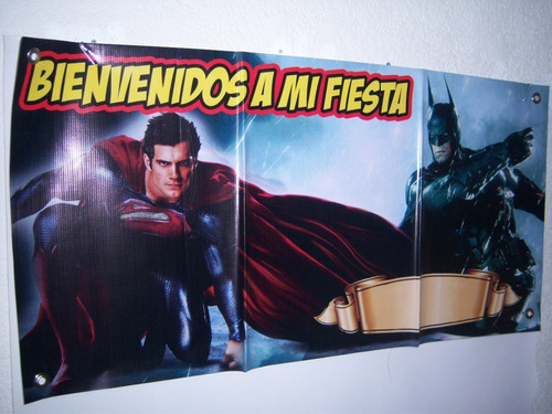 Lona Impresa 1mx50cm Fiesta Cumpleaños Batman Vs Superman | MercadoLibre