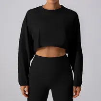 Comprar Yj Sudadera Casual De Manga Larga Con Top Corto Para Mujer