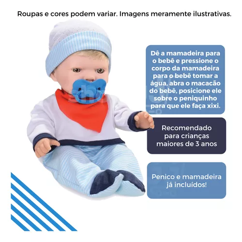 Boneco Bebe Bebezinho Real Menino Reborn Faz Xixi - Roma com o