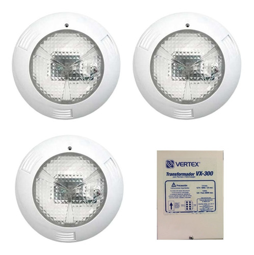 3 Lampara Plana Halogeno 100w/12v + Transformador 300w