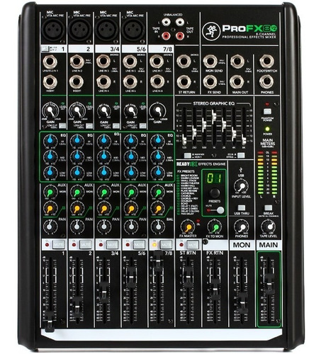 Mesa De Som Mackie Profx8 V2 8 Canais Phantom Power E Efeito