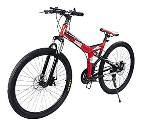 Mountain bike plegable Centurfit MKZ-CFBICMON R26 21v color rojo con pie de apoyo