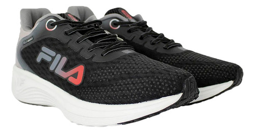 Zapatillas Fila Running Hombre Magnus H Negro Gris Rojo Cli