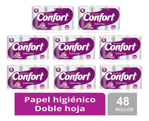 Papel Higienico Confort Doble Hoja 22metros 48 Rollos