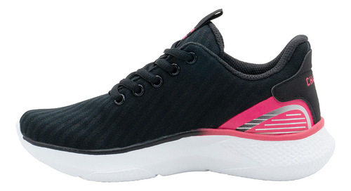 Tenis Para Mujer Walking Relax Urbano Charly® Color Negro Fiusha