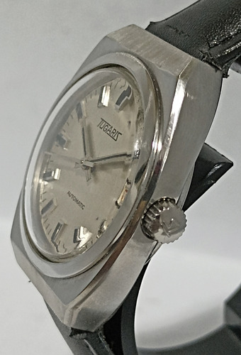 Fino Reloj Suizo Tugaris Antíguo '60s Negro Plateado Plateado (Usado)