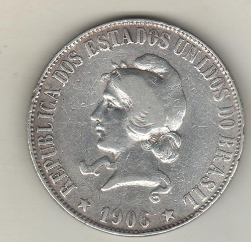 Brasil Escasa Moneda 2.000 Reis De Plata Año 1906 - Km 508
