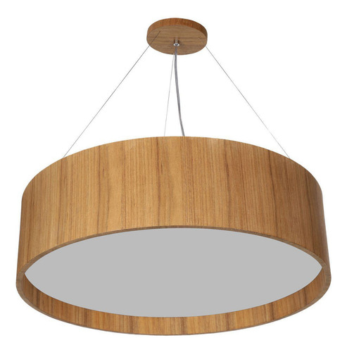 Lustre Pendente Adrilustres Em Madeira Redondo Freijó 60cm
