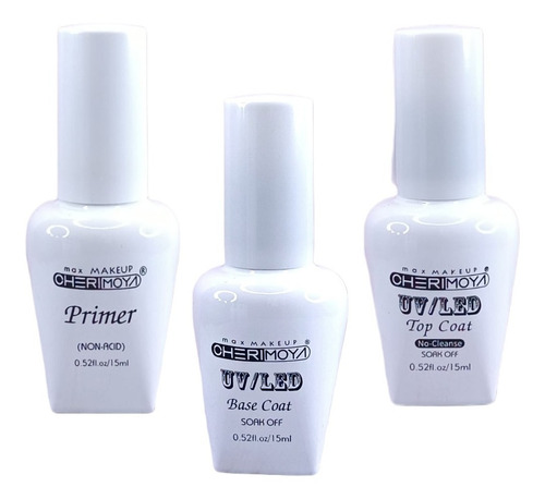 Kit 3 Preparadores Cherimoya  Primer Base Top 15ml 