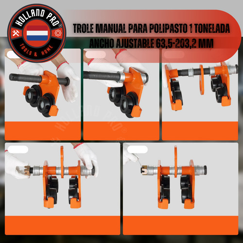 Trole Manual Para Polipasto 1 Tonelada Ancho Ajustable