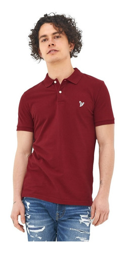 Playera Polo Slim Fit Flex Inv American Eagle-hombre