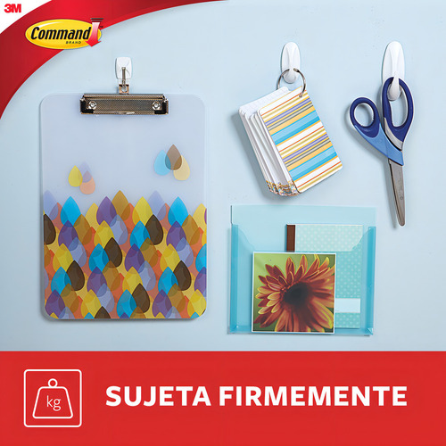 Gancho Plastico Command Uso General Pequeño Blanco Paquetex3