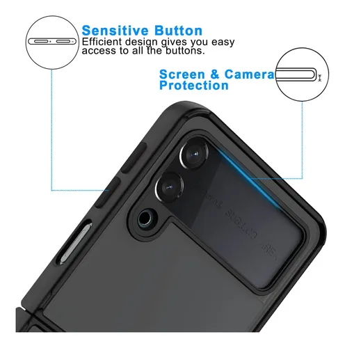 Tjs Compatible Con Samsung Galaxy Z Flip 3 5g Case, Metal