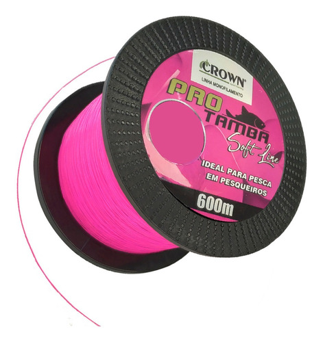 Linha De Pesca Crown Soft Pro Mono Tamba Pink 0,37mm 600mtr