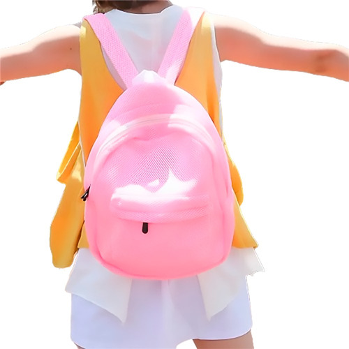 Mochila Malla Rosado Celeste Para Mujer Moda Verano