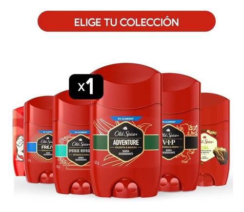 Desodorante Barra Old Spice 50 Gr - Colección Completa Fragancia Adventure