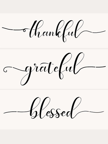 Grateful Thankful Blessed Stencils Juego 3 Plantilla Para
