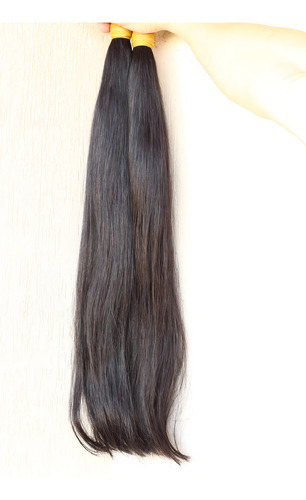 Cabelo Liso 70/75cm Humano Natural Preto 50 Gramas