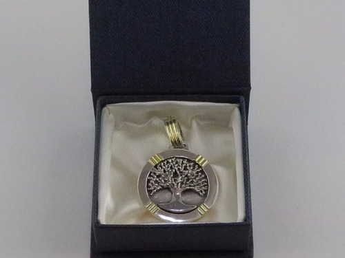 Medalla En Plata 925 Y Oro 18k Árbol De La Vida 3 Cm