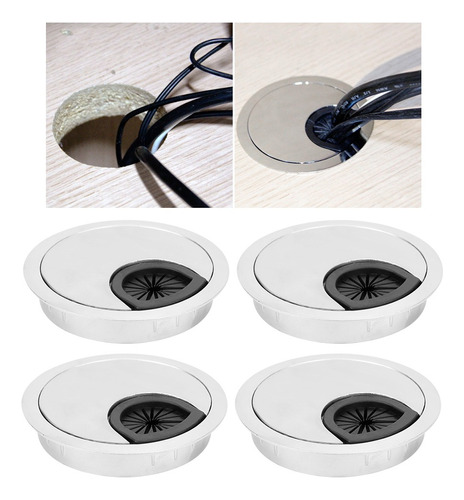 4pcs Pasacables Escritorio Grommet Cable Hole Tapa 66mm